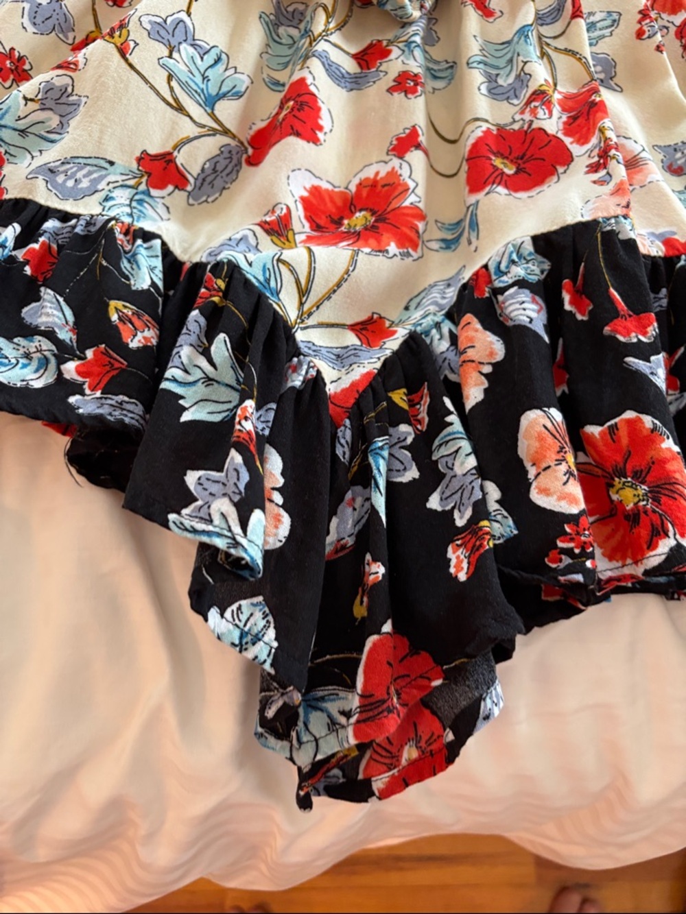 Patrons of Peace Floral Blouse — Cream, Red & Black - Picture 8 of 9
